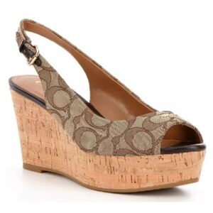 Coach Ferry Peep Toe Wedge Platform Sandals